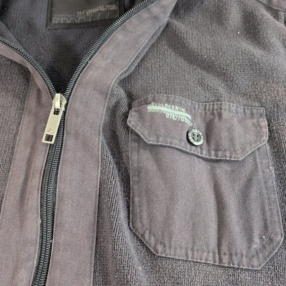 Angelo Litrico Men's L Large Sweater Full Zip Collared Gray 100% Cotton Knit - Picture 9 of 15